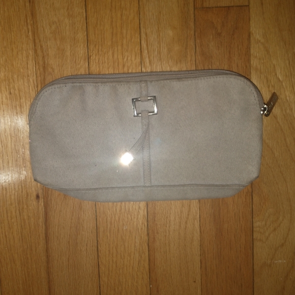Estée lauder grey suede makeup bag / clutch - Picture 11 of 11